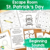 Escape Room: St. Patrick's Day! Beginning Sounds Breakout 