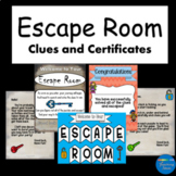 Escape Room Starter Kit Certificates and Clues DIY Escape Room