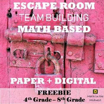 Preview of FREEBIE! Team Building Activity, Team Building Escape Room {Math Based Vocab}