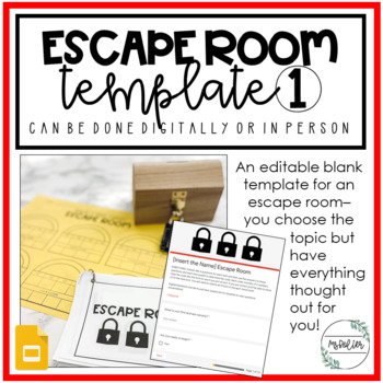 Preview of Escape Room Template 1 | Digital or In Person Use | For All Subjects