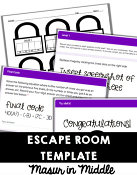 Preview of Escape Room Template