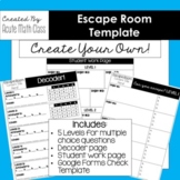 Escape Room Template - Editable Design - with decoder and 