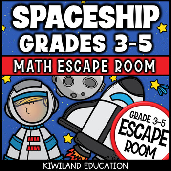 Preview of Spaceship 3rd 4th 5th Grade End Of Year Math Review Escape Room Aliens Mystery
