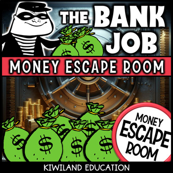 Preview of Money Escape Room Financial Literacy Math Mystery Game with The Bank Job