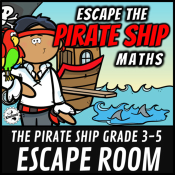 Preview of Escape Room The Pirates Ship Math Mystery 3rd 4th and 5th Grade New Year