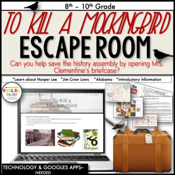 Preview of Escape Room, To Kill A Mockingbird Digital Escape RoomⓇ