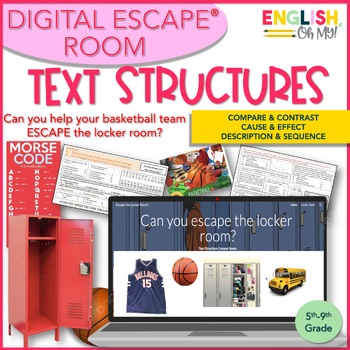 Preview of Text Structure Digital Escape Room, Nonfiction Text Structures