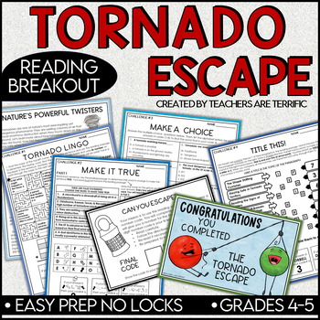 Preview of Escape the Tornado No-Locks Informational Reading Breakout