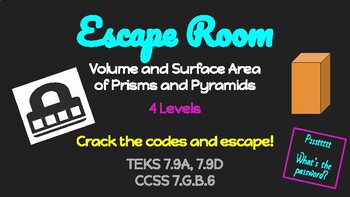 Preview of Escape Room - Volume & Surface Area - Prisms & Pyramids