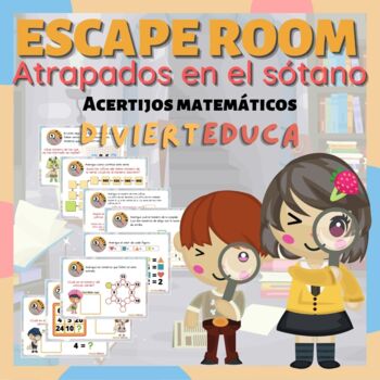 Preview of Escape Room en español: Atrapados en el sótano - Acertijos matemáticos