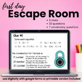 Escape Room for Geometry Students (Review Algebra) Digital