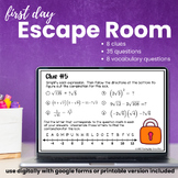 Escape Room PreCalculus Students (Review Alg/Geom) Digital