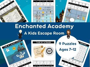 Wizard Escape Room Game. Wizard School Printable Puzzle Game