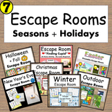 Escape Rooms Logic Puzzles Bundle | Holidays and Seasons Y
