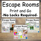 Escape Rooms Print and Go for Home Bundle- No Materials Required