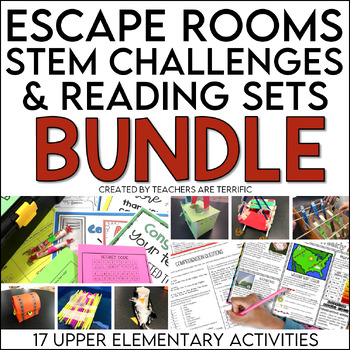 Preview of Escape Rooms, STEM Challenges, and Reading Comprehension Sets MEGA Bundle