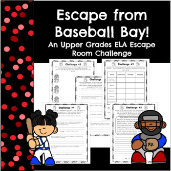 Preview of Upper Elementary Baseball Themed ELA Escape Room
