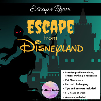 Preview of Escape from Disneyland | Escape Room | Halloween | Stage 2-4