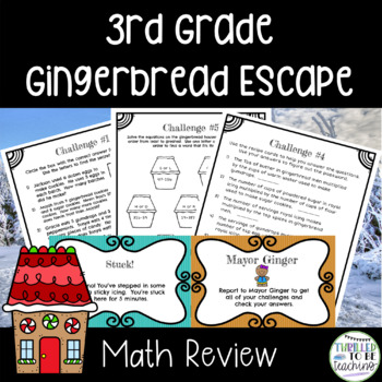 Preview of 3rd Grade Math Gingerbread Escape Room