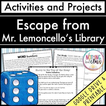 Preview of Escape from Mr. Lemoncello's Library | Activities and Projects