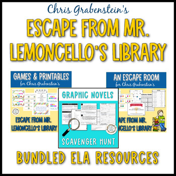 Preview of Escape from Mr. Lemoncello's Library ELA - Escape Room - Scavenger Hunt