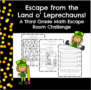 Preview of 3rd Grade Math St Patrick's Day Escape Room Challenge
