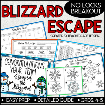 Preview of Escape the Blizzard No-Locks Breakout Easy Prep and Engaging