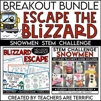 Preview of Escape the Blizzard No-Locks Breakout and STEM Challenge Bundle