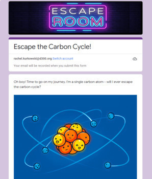 Preview of Escape the Carbon Cycle! Escape Room Google Form