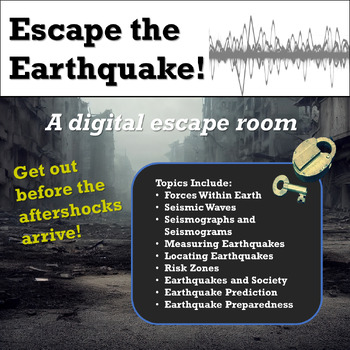 Preview of Escape the Earthquake!  Digital Escape Room Learning or Review Activity NO PREP