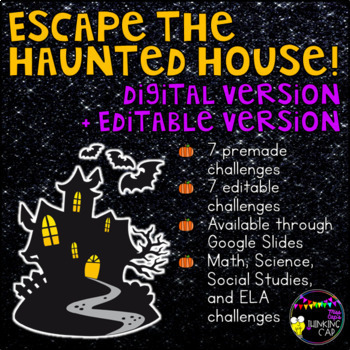 Preview of Escape the Haunted House Digital/Editable Challenge - Halloween