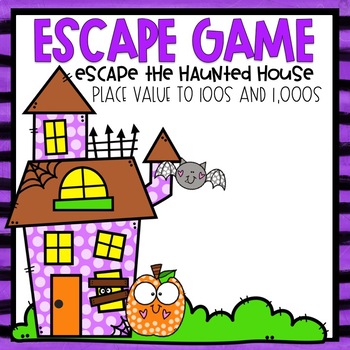 Preview of Escape the Haunted House Escape Room Place Value Math Skills