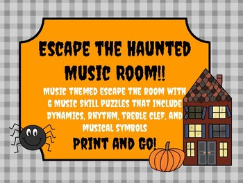 Preview of Escape the Haunted Music Room! 6 Musical Puzzles to Escape the Room