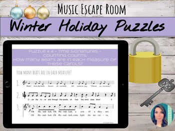 Preview of Escape the Music Room | Winter Holiday | Music Theory Escape Room