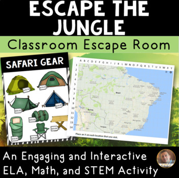 Preview of Jungle Classroom Escape Room - 3rd & 4th Grade ELA, Math & STEM Activities