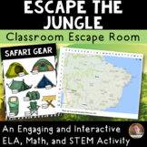 Jungle Classroom Escape Room - 3rd & 4th Grade ELA, Math &