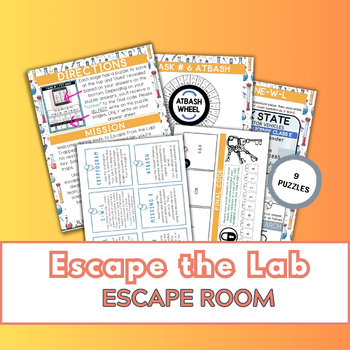 Preview of Escape the Lab - Print & Digital Science themed Escape Room, 9 Puzzles - No Prep