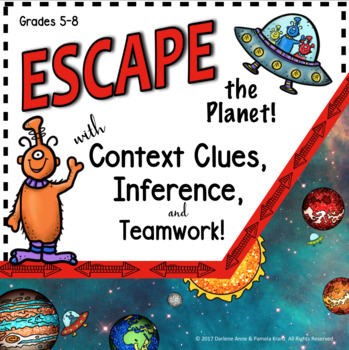 Preview of Escape Room Context Clues and Inferences for Middle School English