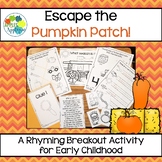 Escape Room: Pumpkin Patch! Rhyming Breakout Activity