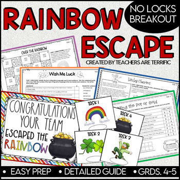 Preview of Escape the Rainbow No-Locks Breakout Easy to Prep and Engaging