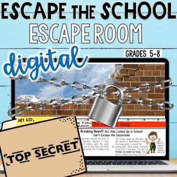 Preview of Escape the School ELA Escape Room Digital