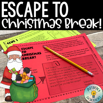 Preview of Escape to Christmas Break | Christmas Escape Room | Christmas Activities