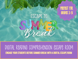 Preview of END OF YEAR Escape to Summer Break Digital Reading Comprehension Escape Room