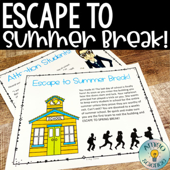 Preview of Escape to Summer Break - Escape Room - Digital or Print - Fun Activity!