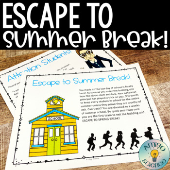 Preview of Escape to Summer Break - Escape Room -End of the Year Activities