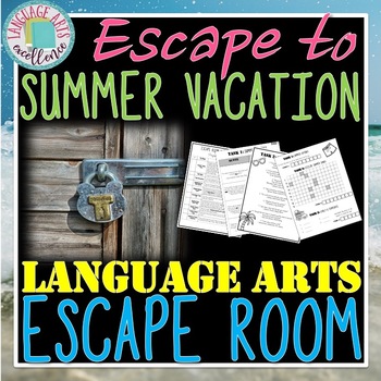 Summer Escape to the Beach ELA Escape Room | End of Year Review | Test Prep