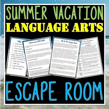 Summer Escape to the Beach ELA Escape Room | End of Year Review | Test Prep