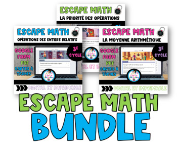 Preview of Escapes maths (BUNDLE)