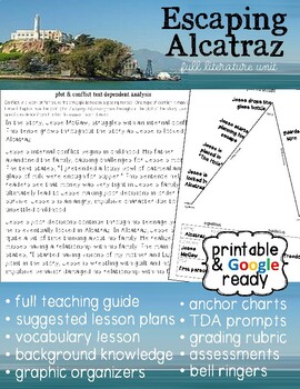 Preview of Reading Comprehension for Middle School - Escaping Alcatraz Fiction Unit