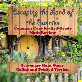 Preview of Escaping Bunny Land Math Review : k-3rd common core activity (Distance Learning)